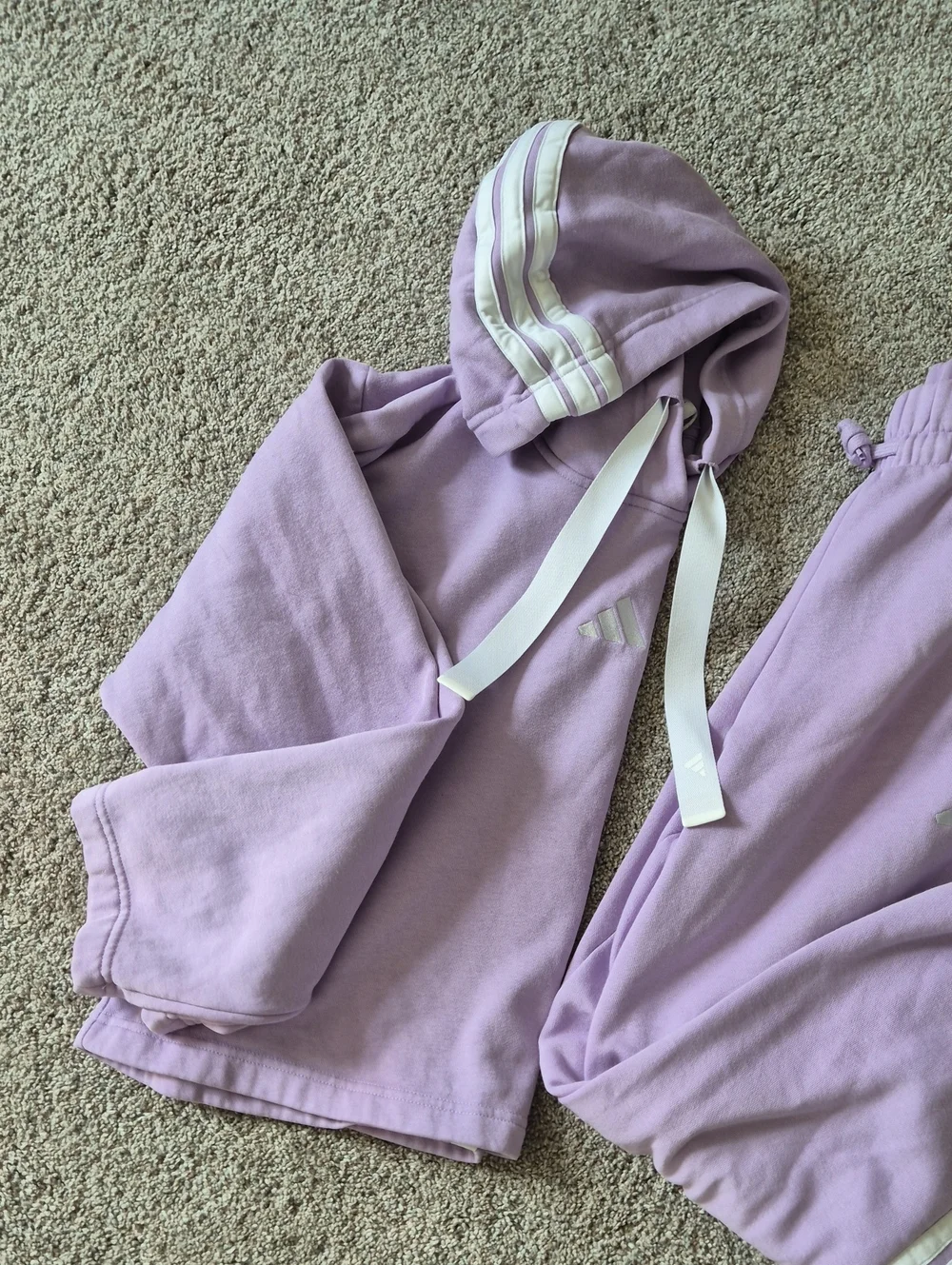 Adidas Lavender 3-purple Hoodie & Joggers Set